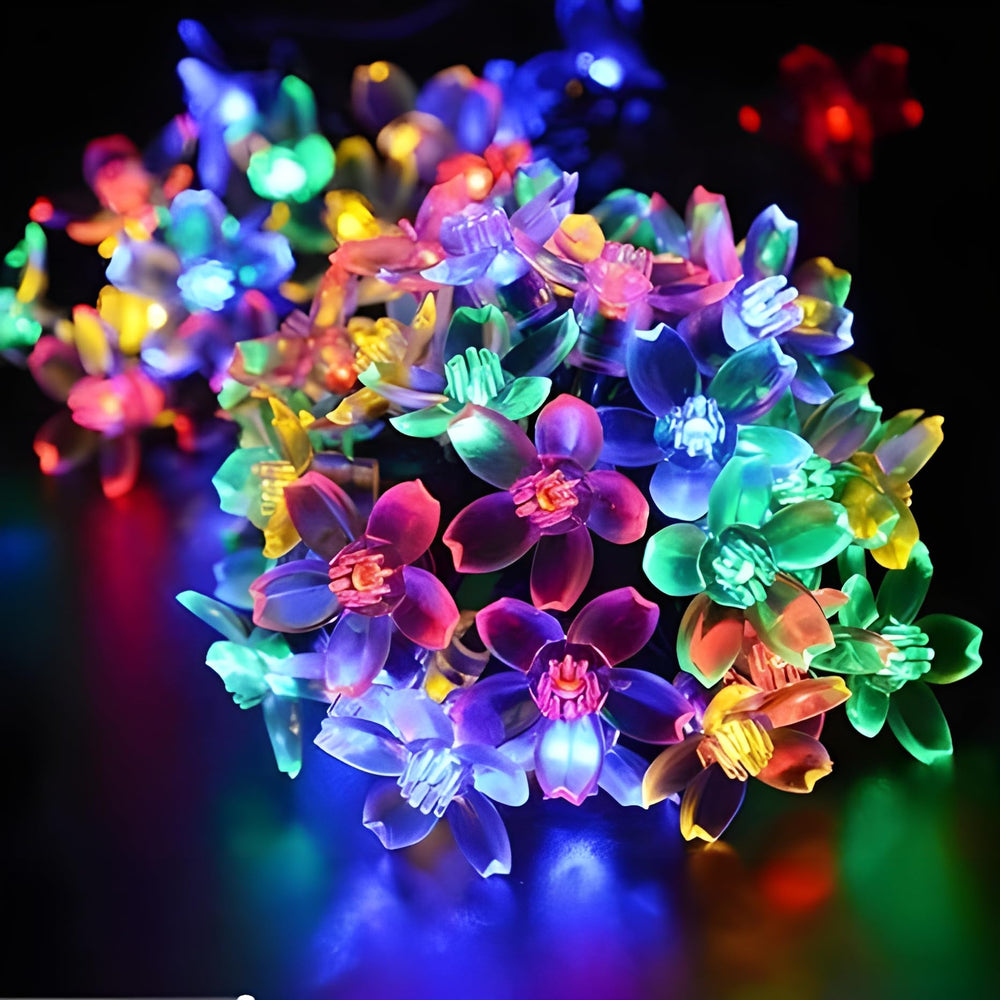 Multicolor Silicon Flower String Lights – Decorative Fairy Lights for Home, Garden & Parties