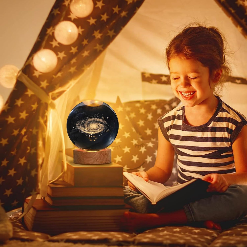 
                      
                        3D Crystal Wooden Base Galaxy Globe Night Lights
                      
                    