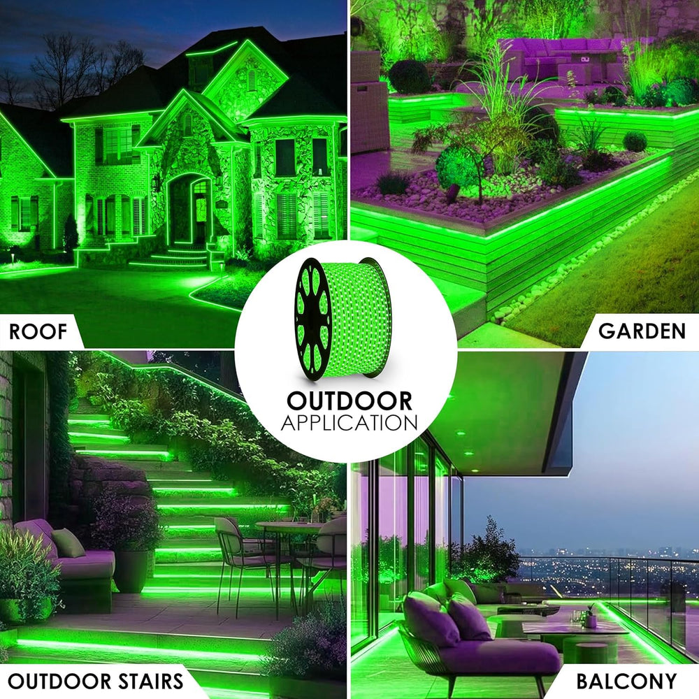 Premium Waterproof LED Strip Rope Lights for Home Décor 5M UPTO 90M - GREEN