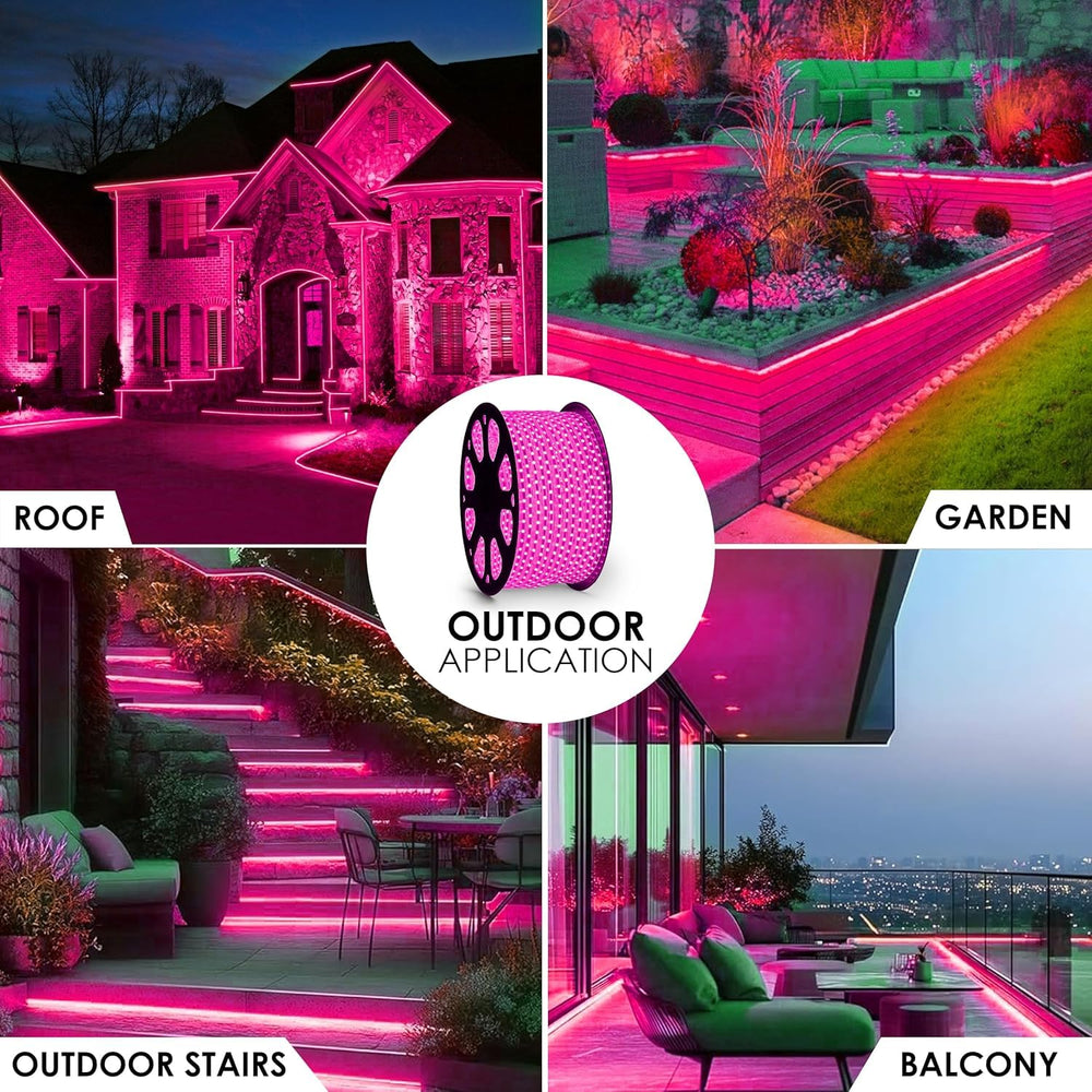 Premium Waterproof LED Strip Rope Lights for Home Décor 5M UPTO 90M - PINK