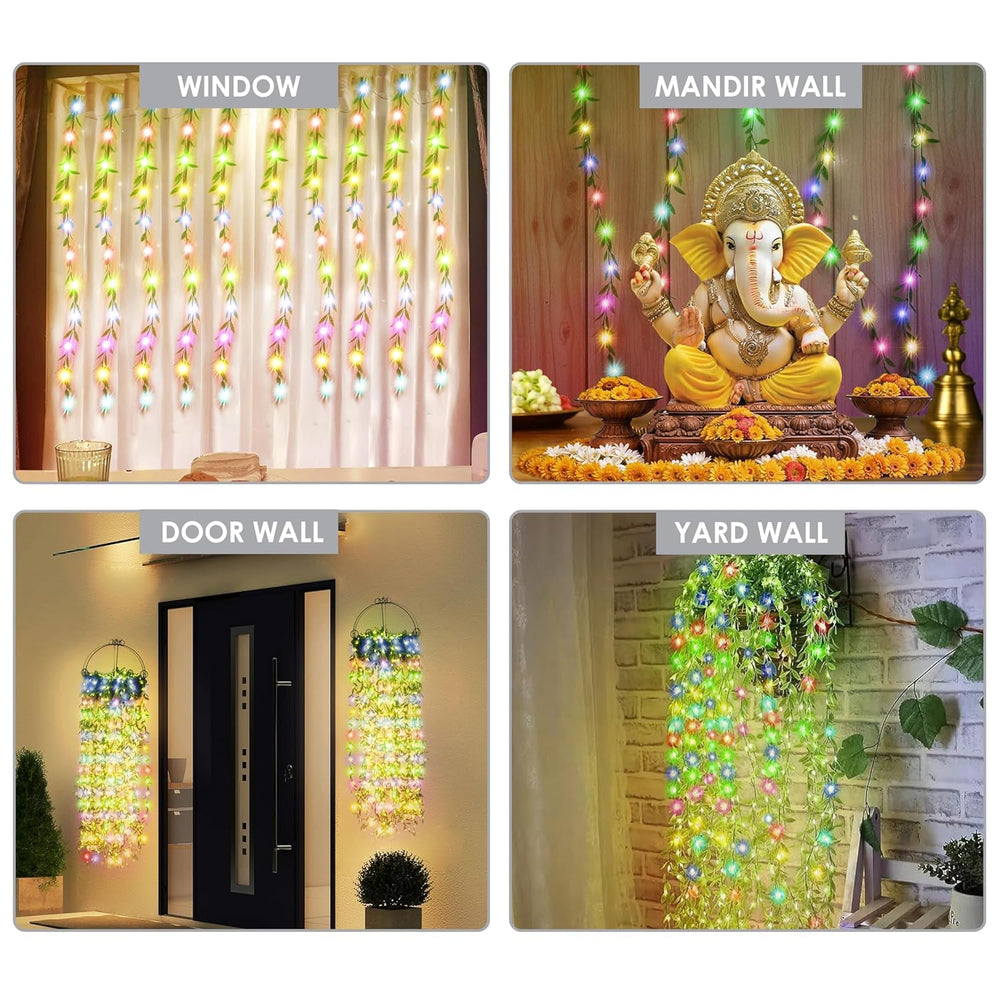 
                      
                        Leaf Curtain String Lights - Multicolor Curtain Glow
                      
                    