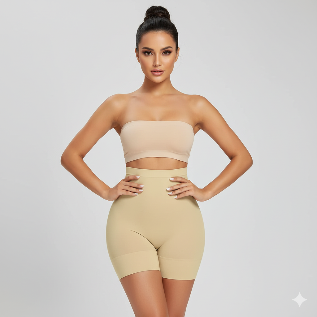 Seamless High Waist & Thigh Shaper for Women -Beige