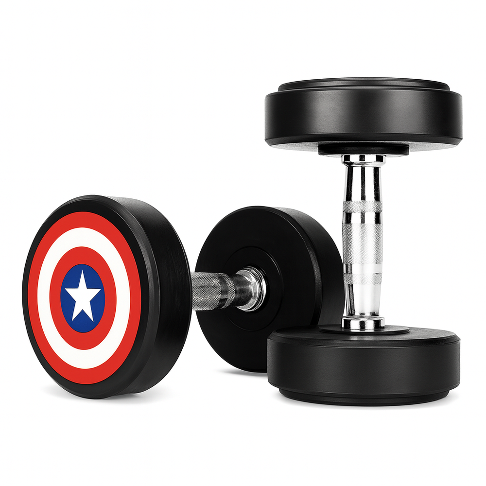 Captain America Dumbbells 2.5KG UPTO 12.5KG Set of 2 - Black