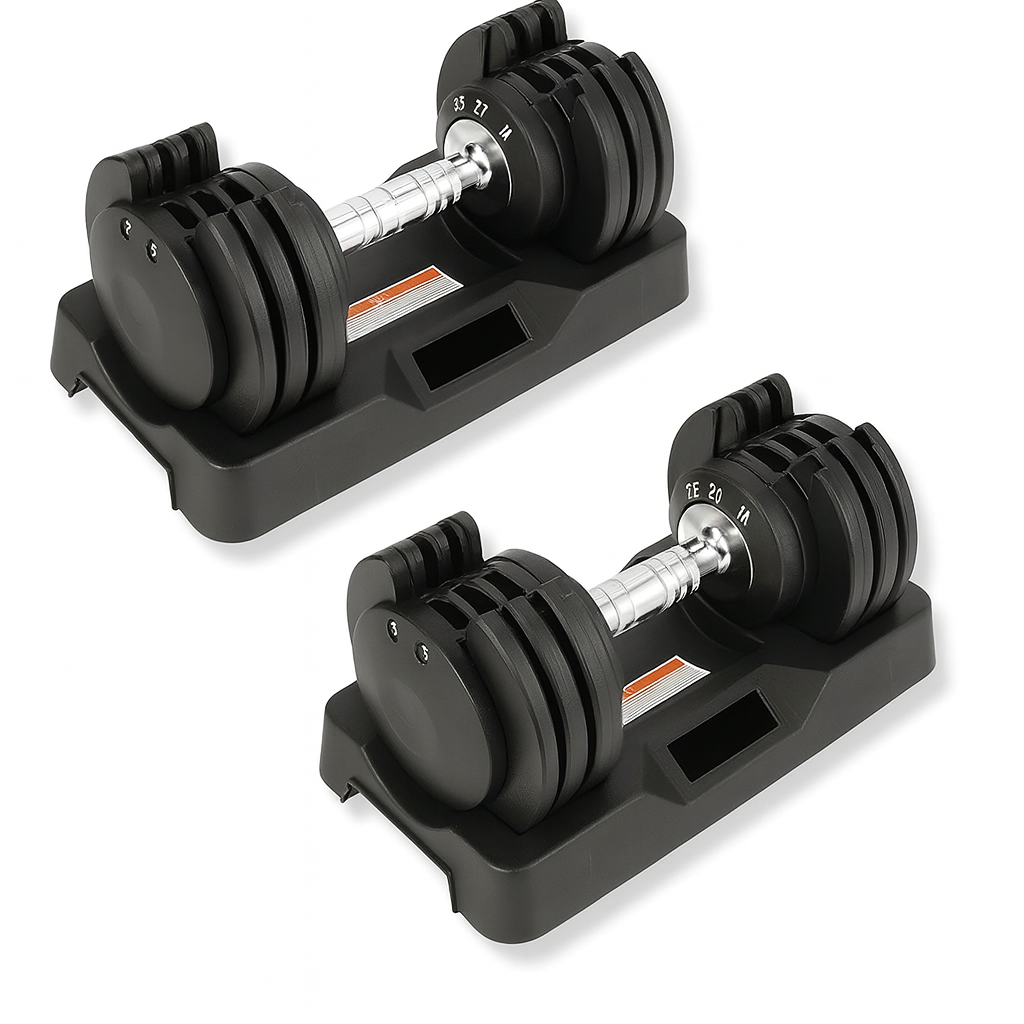 Adjustable Dumbbell 2.5KG UPTO 12KG Enhanced 5-Points Safety Lock - Pair