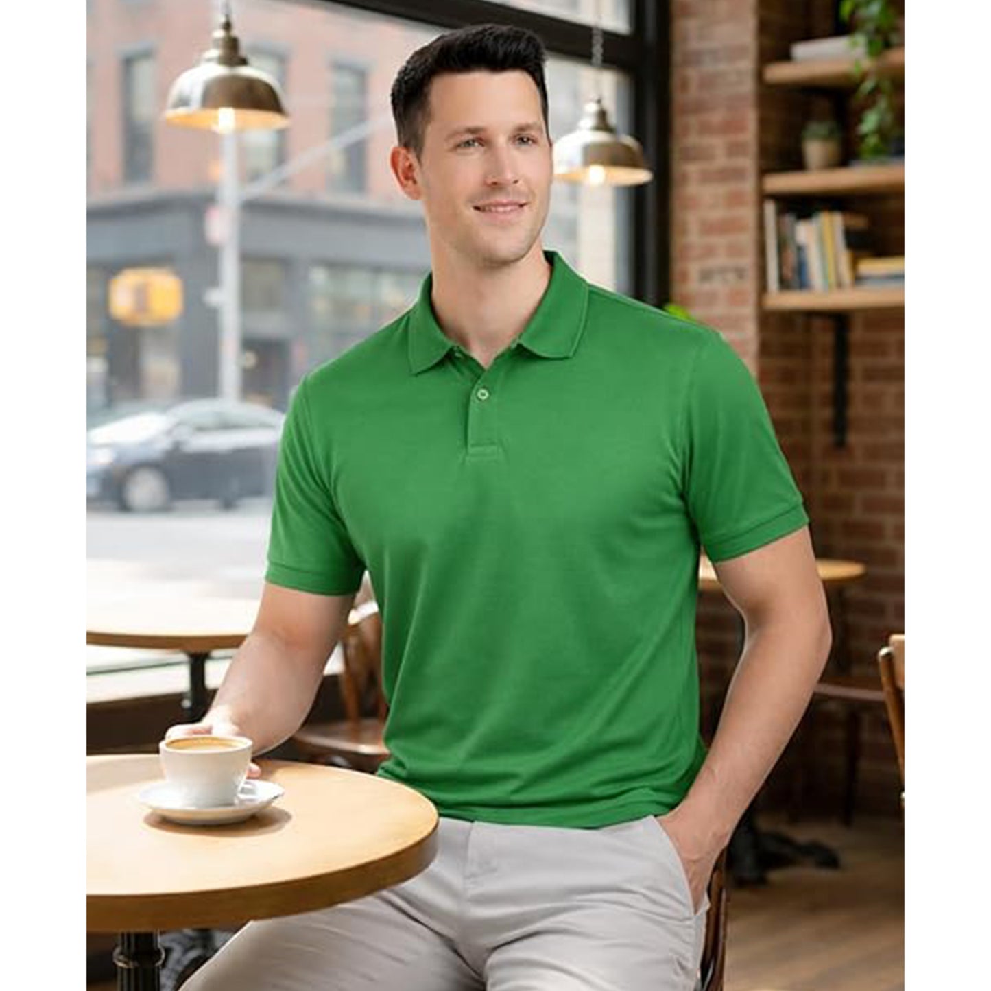 Men’s Premium Solid Dark Green Polo T-Shirt | Classic Fit | Soft Cotton Blend